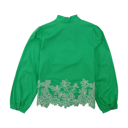 Green Floral Blouse