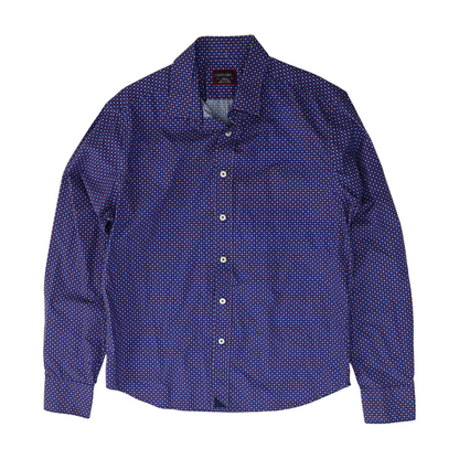 Blue Floral Long Sleeve Button Down