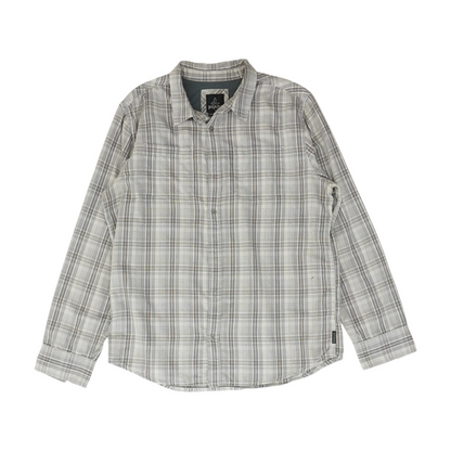 Gray Plaid Long Sleeve Button Down