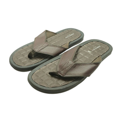 Brown Leather Flip Flop Sandals