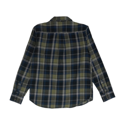 Green Plaid Long Sleeve Button Down