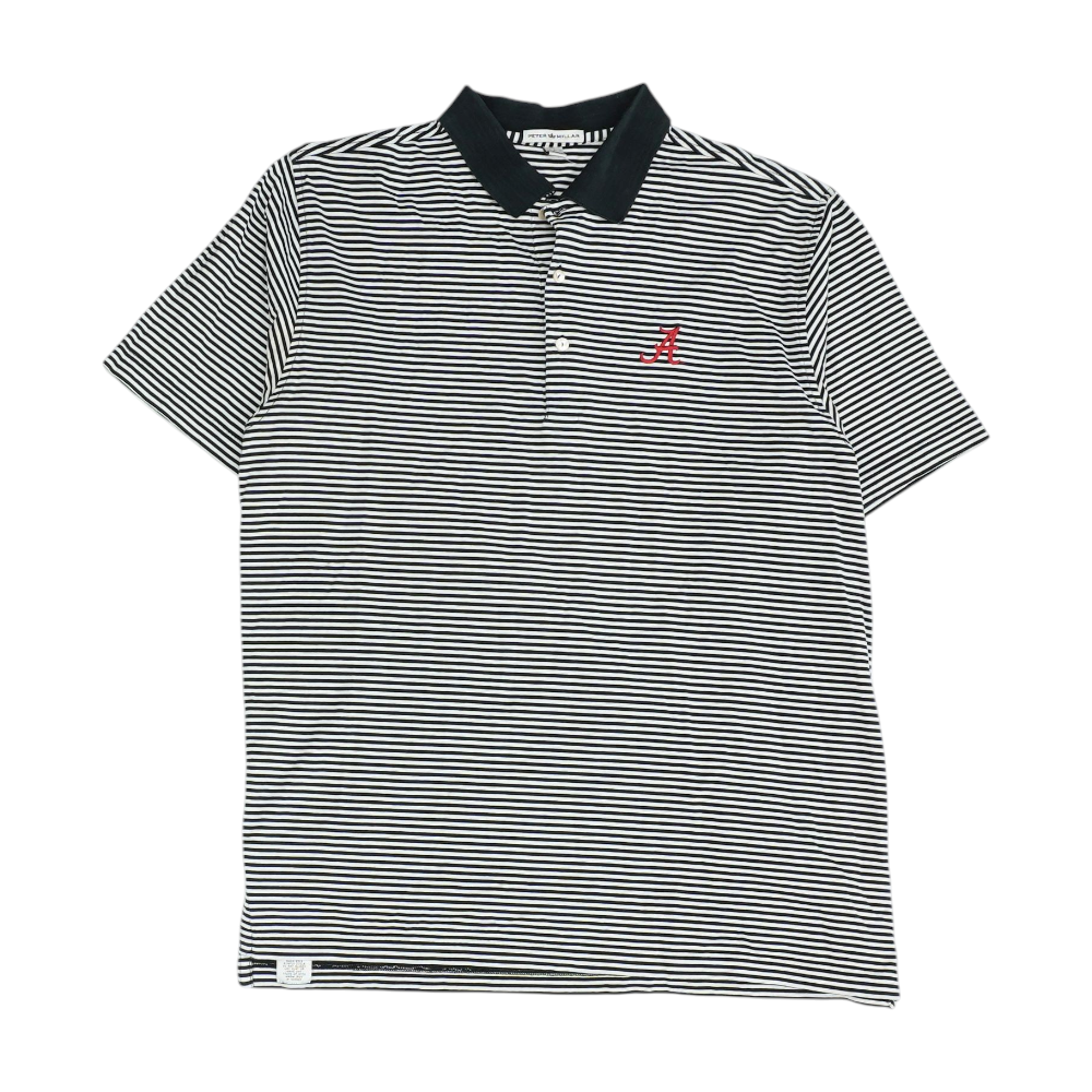 Black Alabama Crimson Tide Striped Short Sleeve Polo