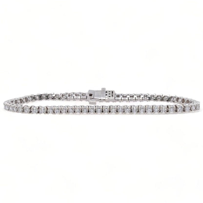 14K White Gold Round Diamond Tennis Bracelet