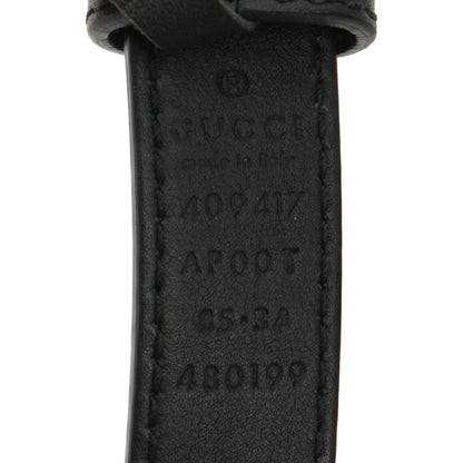 Black GG Marmont Thin Leather Belt
