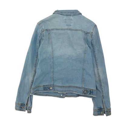 Blue Solid Denim Jacket