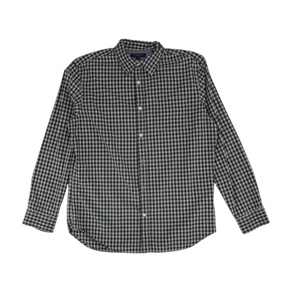 Navy Check Long Sleeve Button Down
