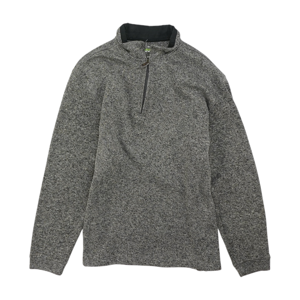 Gray Solid 1/4 Zip Sweater