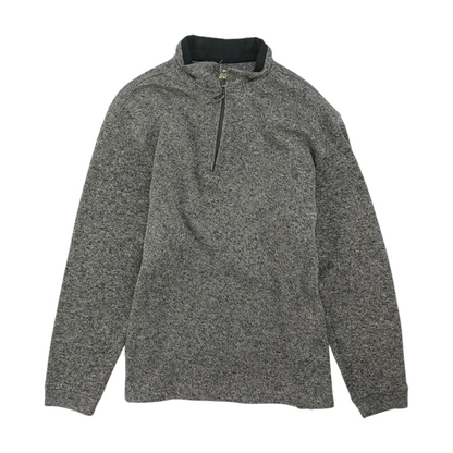 Gray Solid 1/4 Zip Sweater