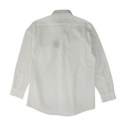 White Solid Long Sleeve Button Down