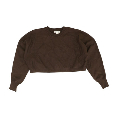 Brown Solid Crewneck Sweater