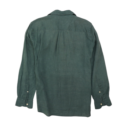 Green Solid Long Sleeve Polo
