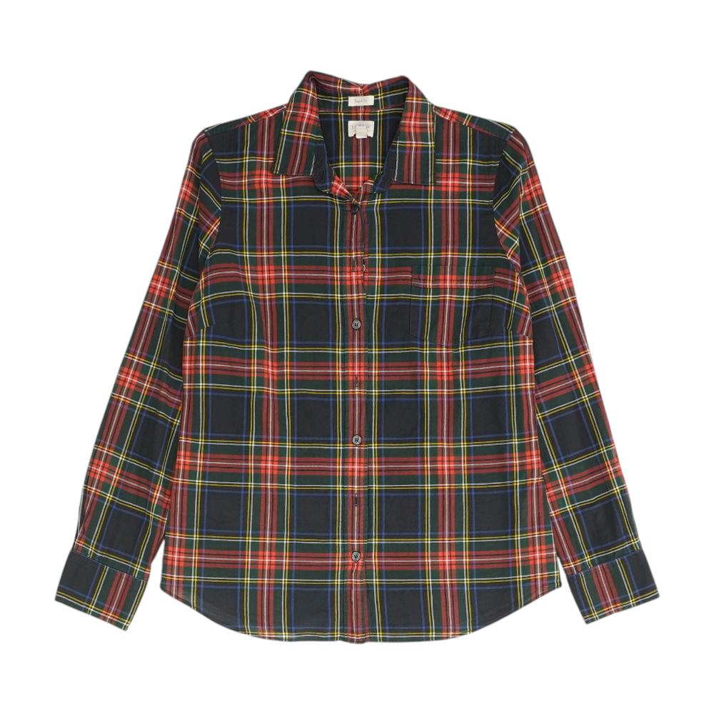Navy Plaid Button Down