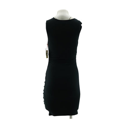 Black Solid Midi Dress