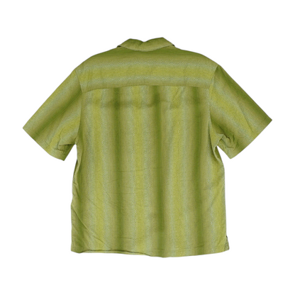 Green Solid Short Sleeve Button Down