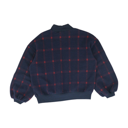 Navy Plaid Pullover Sweater