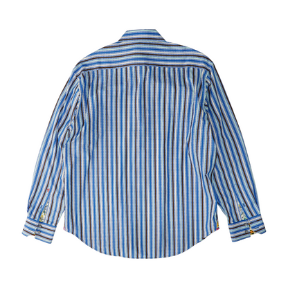 Blue Striped Long Sleeve Button Down