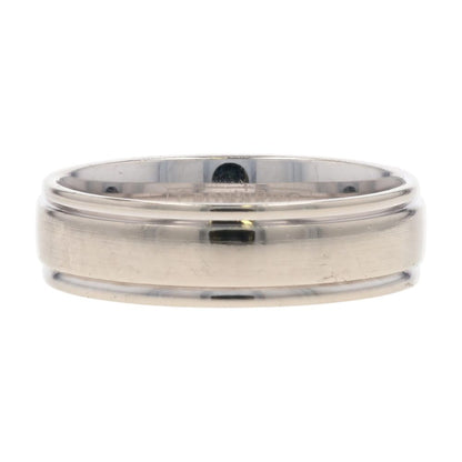 14K White Gold Beveled Edge Band