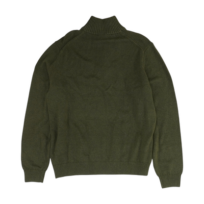 Green Solid 1/4 Zip Sweater