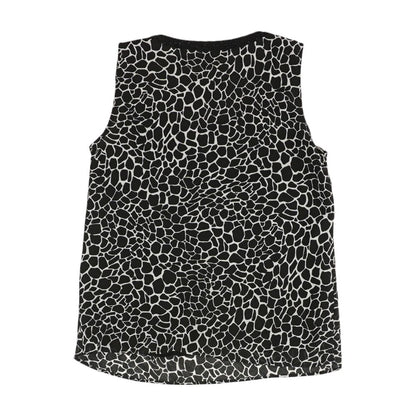 White Animal Print Sleeveless Blouse