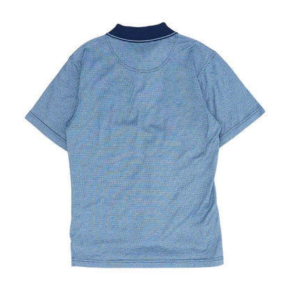 Blue Geometric Polo Knit Top