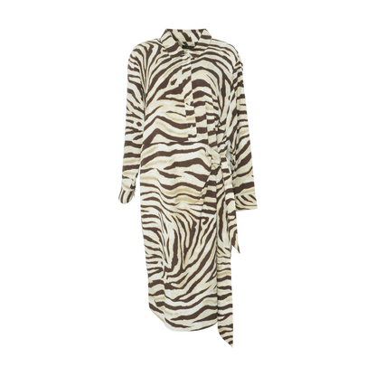 Beige Plus Animal Print Midi Dress
