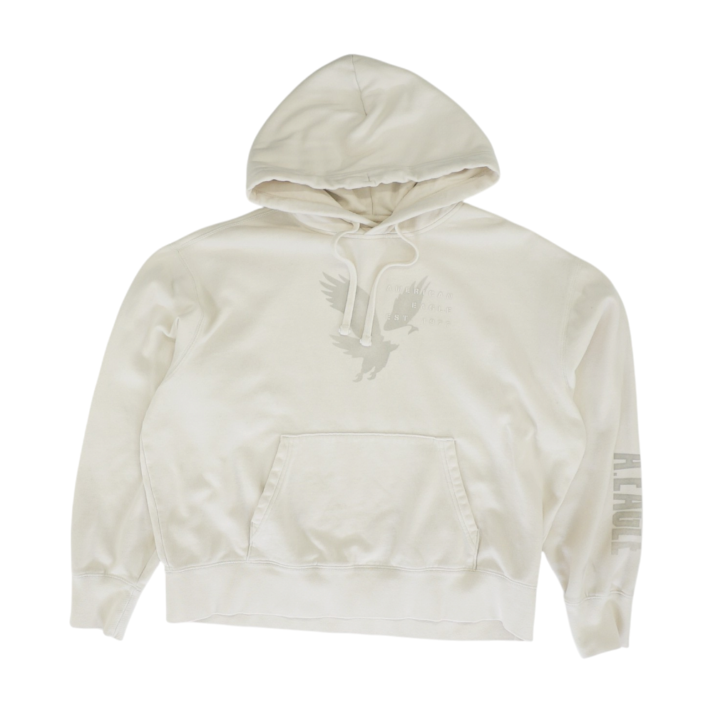 Beige Solid Hoodie Pullover