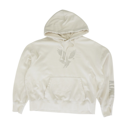 Beige Solid Hoodie Pullover