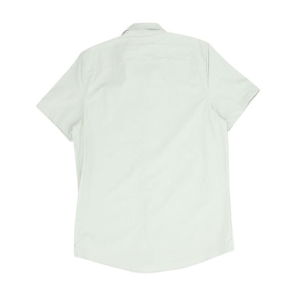 Green Solid Short Sleeve Button Down