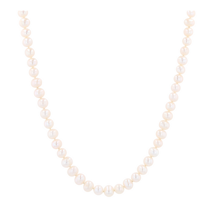 14K Yellow Gold Cultured Pearl Beaded Necklace