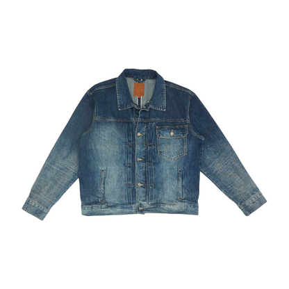 Navy Solid Denim Jacket