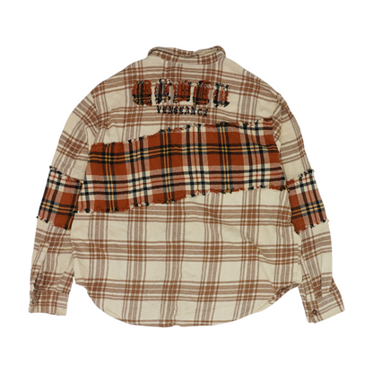 Beige Plaid Flannel Button Down