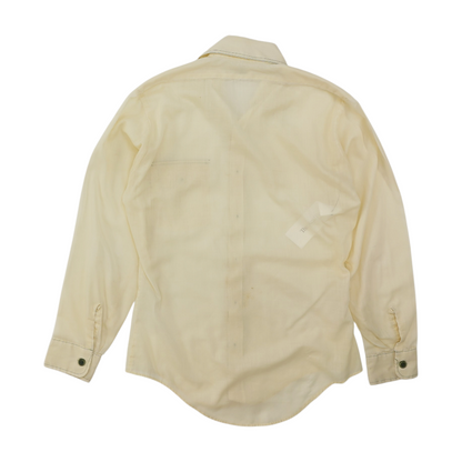 Vintage Yellow Solid Long Sleeve Button Down