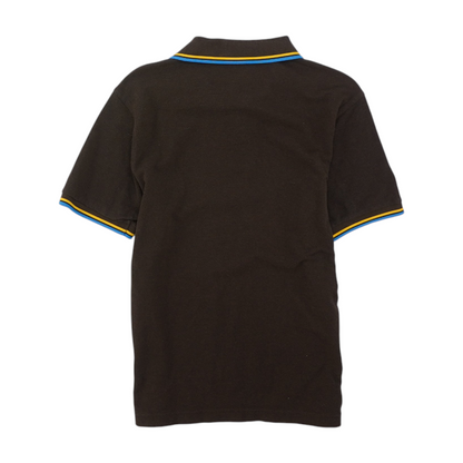 Brown Solid Short Sleeve Polo