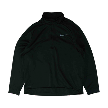 Black Solid 1/4 Zip Pullover