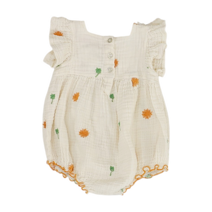 Cream Graphic Sleeveless One-Piece