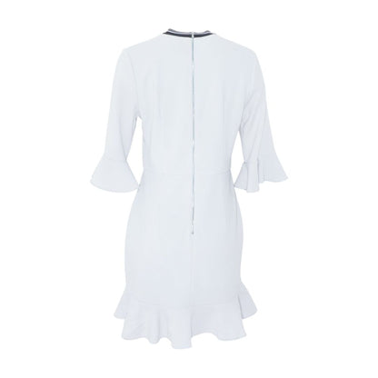 Gray Polyester Blend Mini Dress
