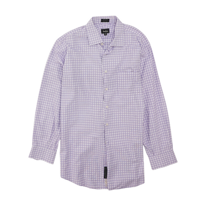 White Plaid Long Sleeve Button Down