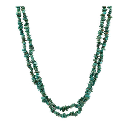Silver Tone Clasp With Double Strand Green Beaded Necklace