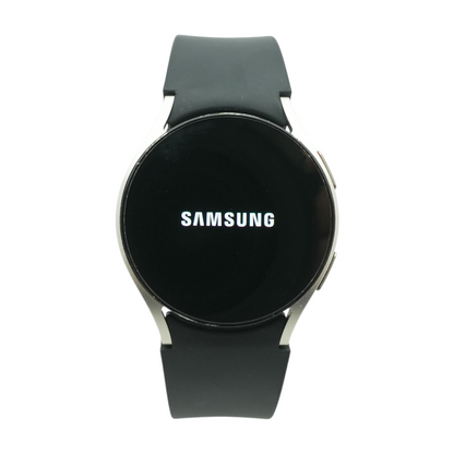 40mm Galaxy Watch6 Silver Smartwatch Black Band M/L
