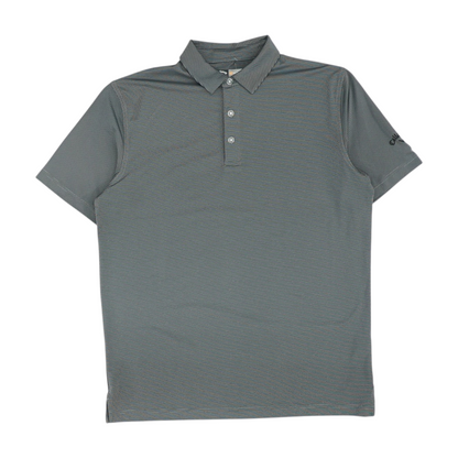 Gray Striped Short Sleeve Polo