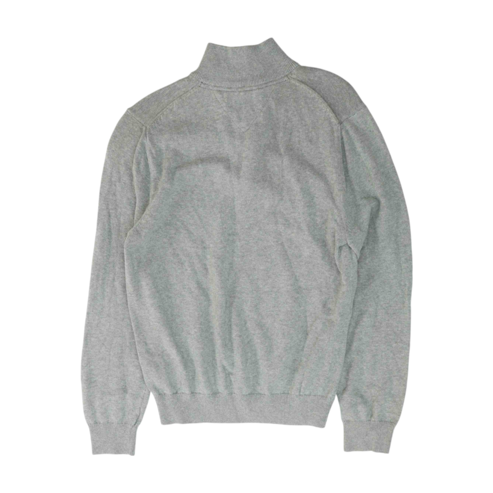 Gray Solid 1/4 Zip Sweater