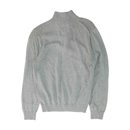 Gray Solid 1/4 Zip Sweater