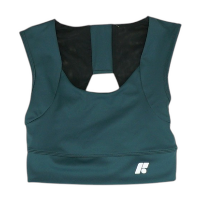 Green Color Block Sports Bra