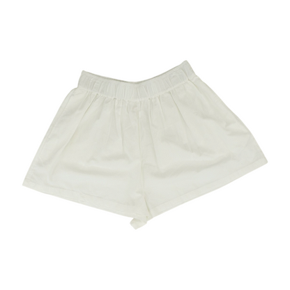 White Solid Knit Shorts