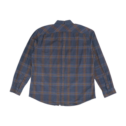 Navy Plaid Long Sleeve Button Down