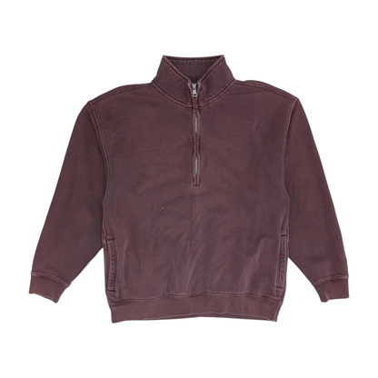 Maroon Solid 1/4 Zip Pullover
