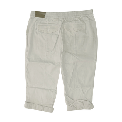 White Solid Chino Capris