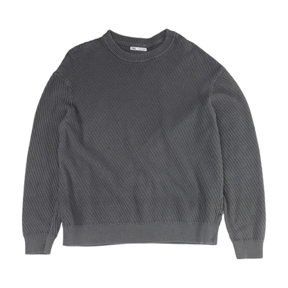 Gray Solid Pullover Sweater