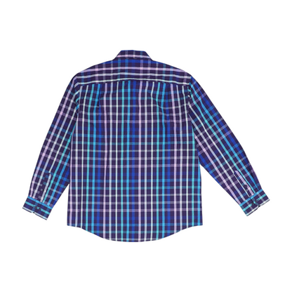 Purple Check Long Sleeve Button Down