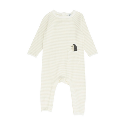 Beige Striped One-Piece